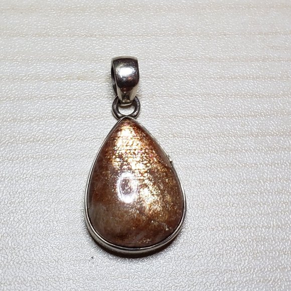 Sun stone pendant in sterling silver with free handmade art card (worth $10) - Picture 11 of 11